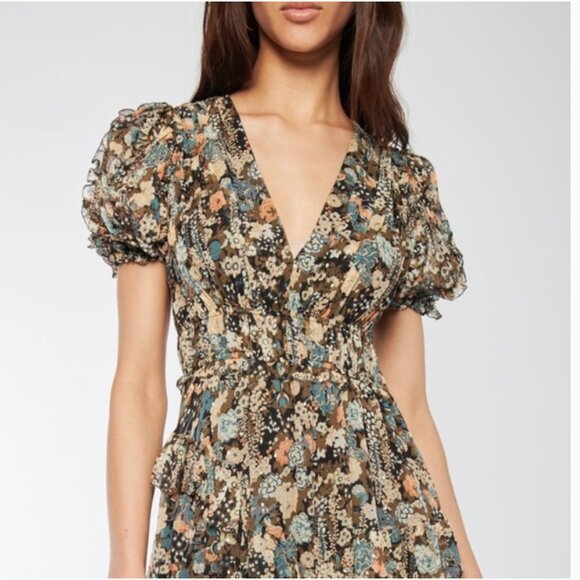 Ulla Johnson NWOT Aliya  Night Garden Floral Silk Dress US 2 - Picture 3 of 12